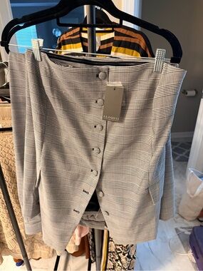 Eloquii Black & White Plaid Corset and Pants